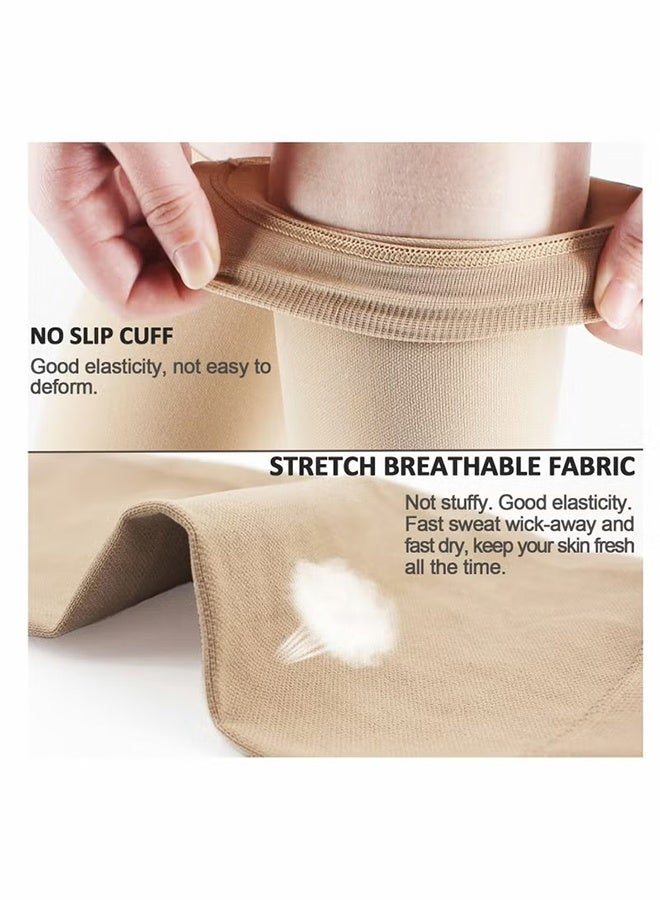 YJ Compression Socks, 20-30 mmHg Open Toe Women Skin-Colored Calf Support Mid-Calf Health Stretch Socks for Men and Women Shin Splints Varicose Vein Recovery XL - Image 4